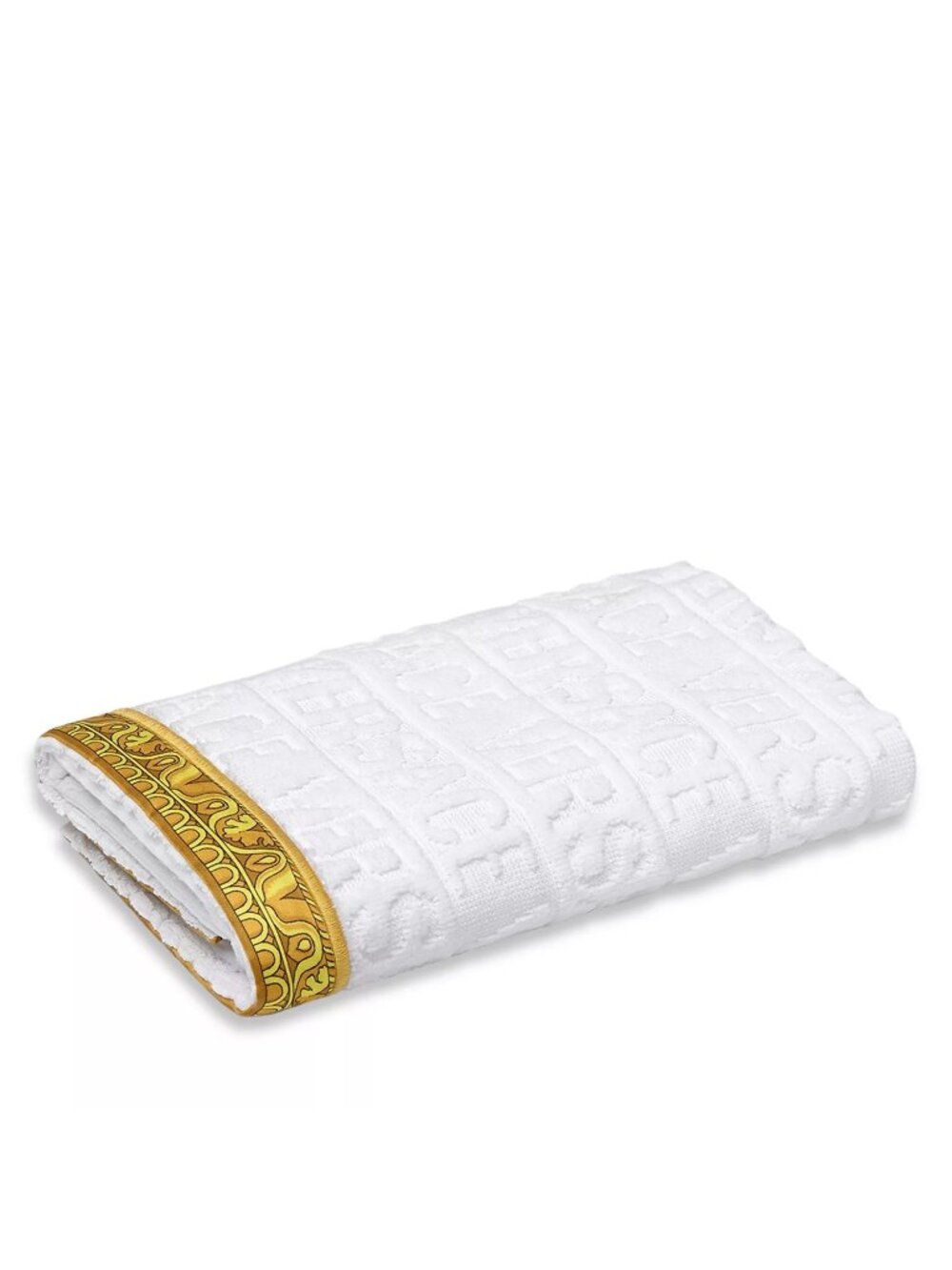 NWT Versace I Heart Baroque Logo Guest Towel White Gold Size 40x60cm